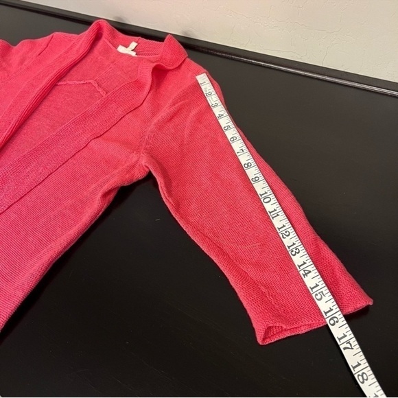 Eileen Fisher 100% Hemp coral pink coordinate knit Set,top and open cardigan - Picture 10 of 16